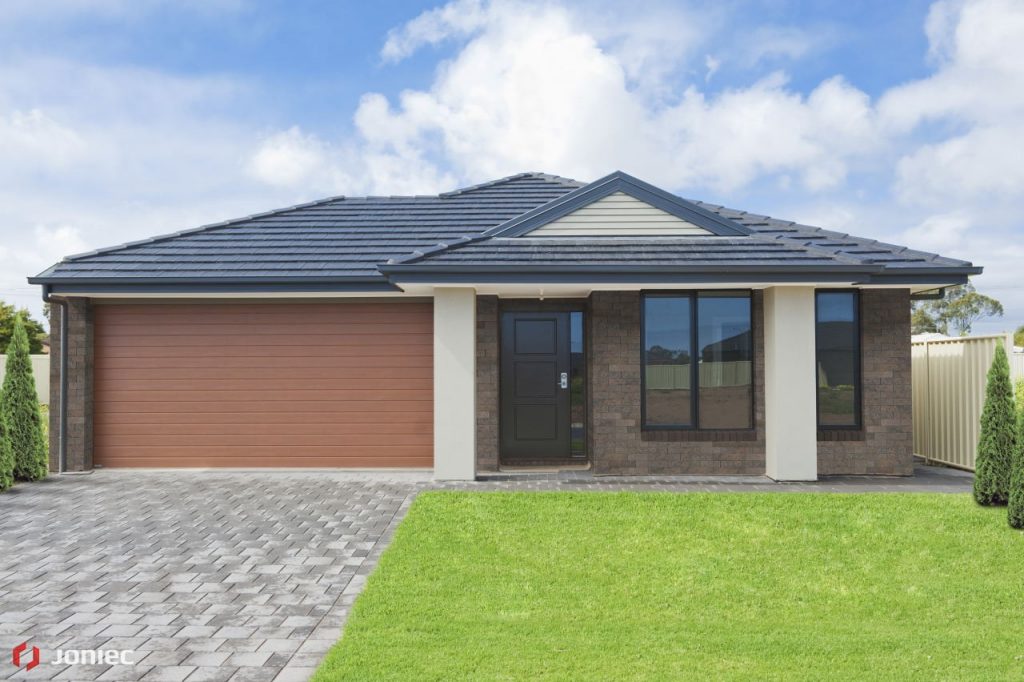 typical facade of a modern australian house at noon